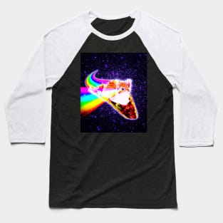 Rainbow Laser Eyes Galaxy Cat Riding Taco Baseball T-Shirt